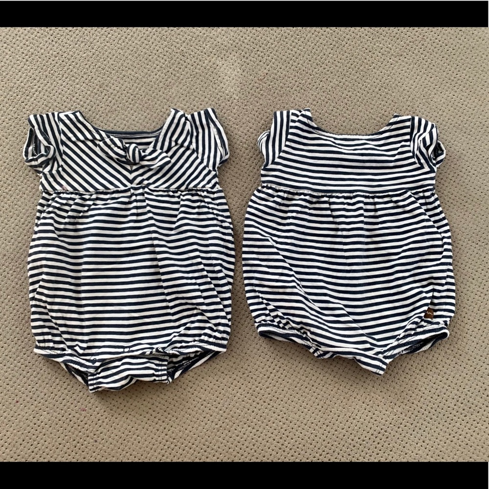 Striped Girls Tea Collection Bubble Romper